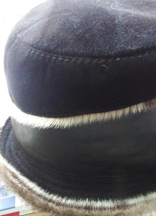 Зимняя комбинированная шляпа2 фото