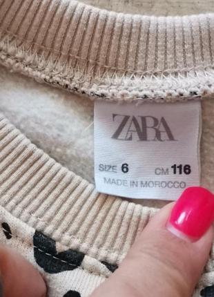 Свитшот на флисе zara с леопардовым принтом2 фото