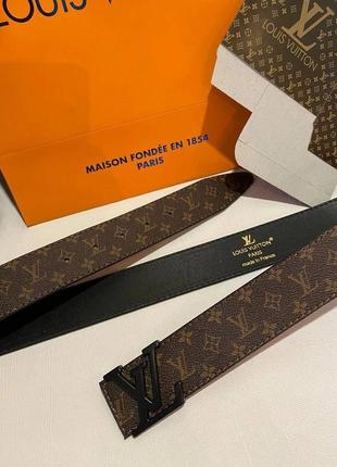 Ремінь в стилі louis vuitton луї віттон  з шкіри 4см є коробка, ремінь 4см шкіряний турція, ремінь унісекс ,  ремінь шкіра5 фото