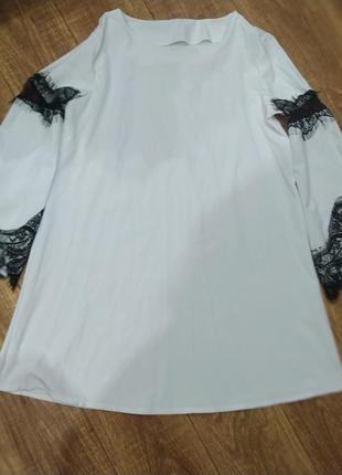 Біле плаття з кружевом1 фото