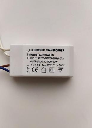 Трансформатор понижающий для люстры 220-12 в 220v 12v 20вт - 60 вт