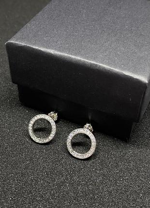 Серебряные серьги кольца