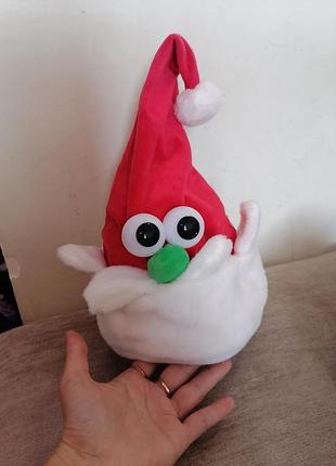 Шапка новогодняя новорічна шапочка музыкальная музична