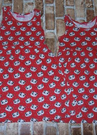 Сукня сарафан дівчинці котон 2 - 7 років young dimension панда2 фото