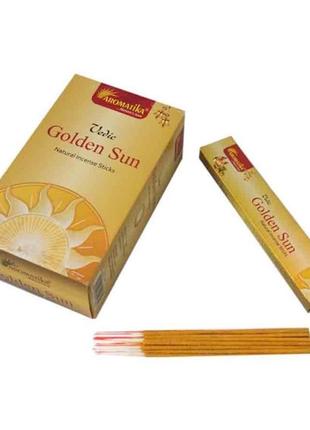 Aromatika vedic golden sun 15 грам , ароматические палочки, натуральные палочки, благовония