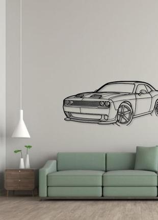 Авто dodge challenger srt 2023, декор на стіну з металу3 фото