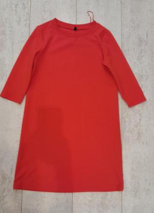 Красиве червоне плаття четвертний рукав3 фото