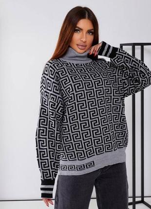 Женский теплый вязаный свитер с горловиной в стиле живанши, трикотаж3 фото