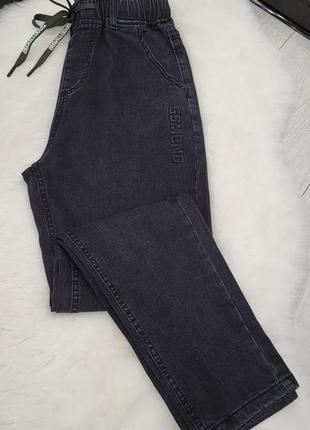 Крутые джинсы мом с напылением флиса6 фото