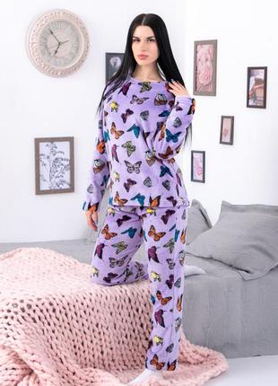 7 цветов 🌈 теплая махровая плюшевая женская пижама домашняя, комплект домашний женский велсофт махра2 фото