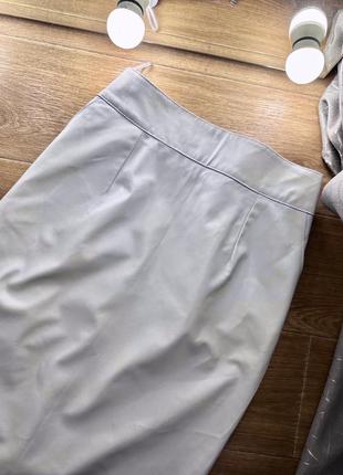 Качественная юбка миди карандаш из эко кожи3 фото