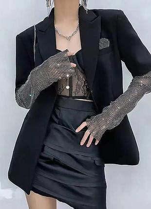 Пиджак с блестящими рукавами укр бренд