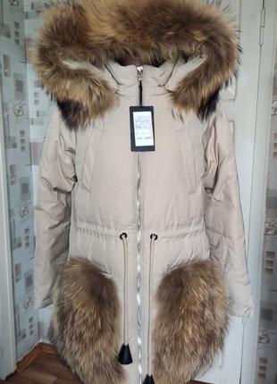 Мегатеплий пуховик куртка пальто парка.2 фото