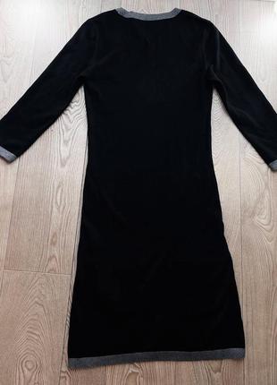 Шикарное трикотажное черное платье4 фото