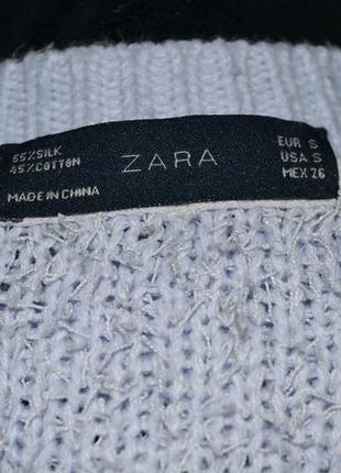 Пушистый свитер с цветами, кофта zara зара размер s - l8 фото