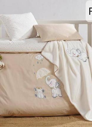 Детское постельное белье с пледом изготовлено из натуральных экологических материалов3 фото