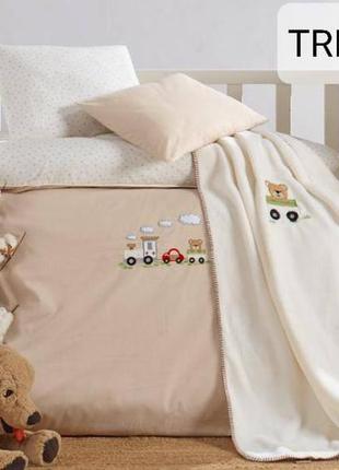 Детское постельное белье с пледом изготовлено из натуральных экологических материалов9 фото