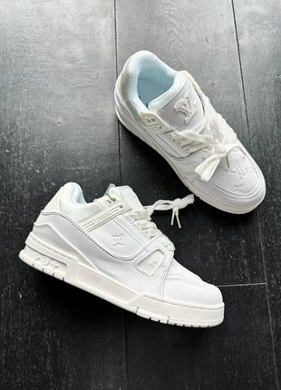 Кроссовки louis vuitton trainer sneaker white3 фото