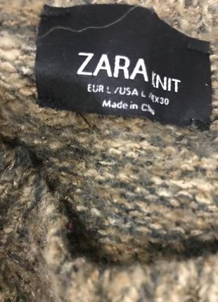 Zara негабаритный свободный меланжированый шерстяной свитер oversize zara5 фото