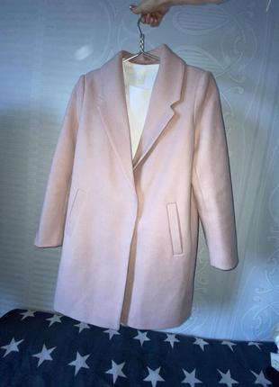 Пудровое классическое пальто по фигуре, розовое пальто с подкладом9 фото