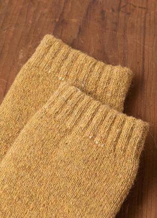 Шкарпетки зимові гірчичні 3609 дуже теплі носки на морози охра махрові з начосом всередині9 фото