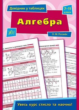 Книга довідник у таблицях. алгебра. 7–11 класи, шт1 фото