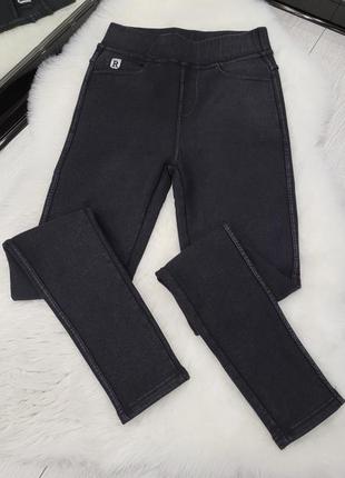 Стрейч джинсы на резинке серый мех🩶9 фото