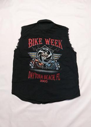 Байкерская рубашка безрукавка daytona beach florida bike week 2005 vest