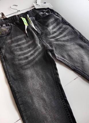 Детские джинсы стрейчевые  140-158 прямые на резинке с завязками dola elvin3 фото