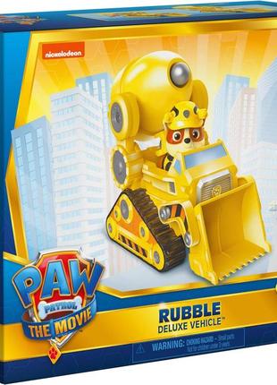 Щенячий патруль крепыш с бульдозером rubble s deluxe movie transforming toy оригинал