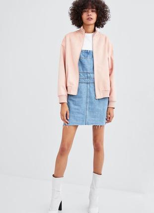 Розовый бомбер жакет zara