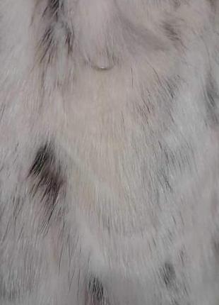 Шуба природне хутро родини куньїх норкова молочно біла горностай4 фото