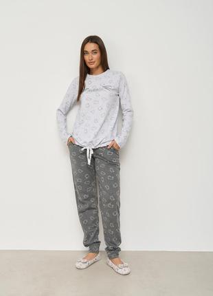Піжама жіноча з кофтою на зав'язках розмір s, m, l, xl