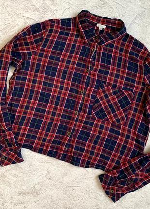 Сорочка в клетку клетчатая рубашка ovs сорочка в клітинку розмір с рубашка в клітку. фірма ovs.2 фото