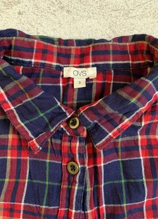 Сорочка в клетку клетчатая рубашка ovs сорочка в клітинку розмір с рубашка в клітку. фірма ovs.4 фото
