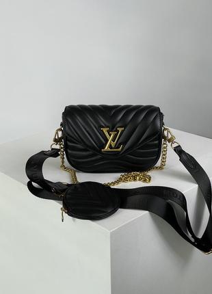 👜 louis vuitton new wave multi pochette bag black/gold