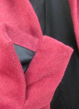 Бордовое пальто прямого кроя, xs-s4 фото