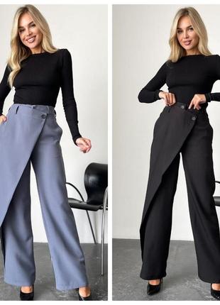 Жіночі штани палаццо модні вільні красиві широкі штани на запах молодіжні стильні штани 532861 фото