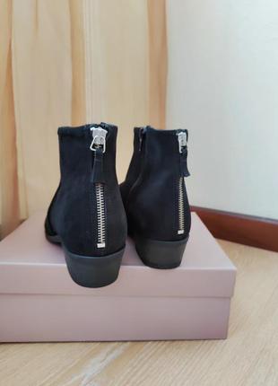 Замшевые женские демисезонные / осенние / весенние ботинки на невысоком скошенном ковбойском каблуке pavement 🇩🇰 38- 39 размер7 фото