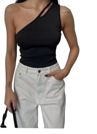 Супермодный топ топик чёрный в рубчик