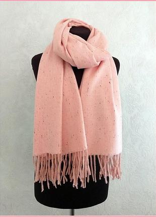 Зимовий шарф палантин рожевий