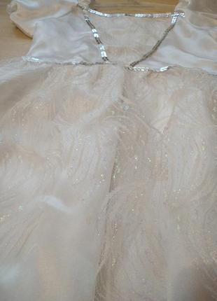 Белое платье снежинка льдинка снежок праздничное платье3 фото