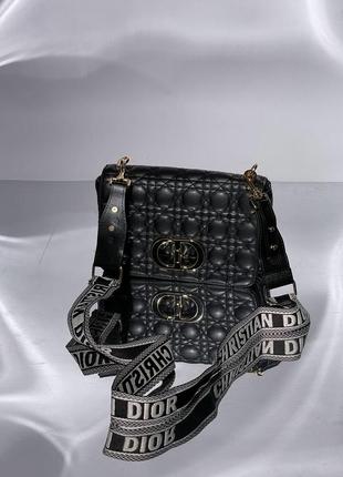 Жіноча сумка christian dior medium caro bag black6 фото