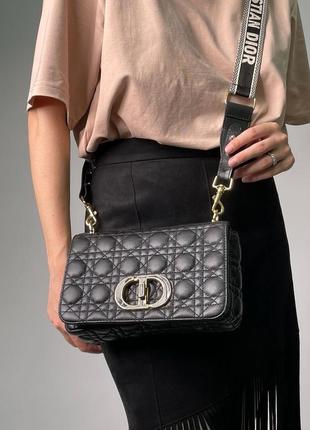 Жіноча сумка christian dior medium caro bag black3 фото
