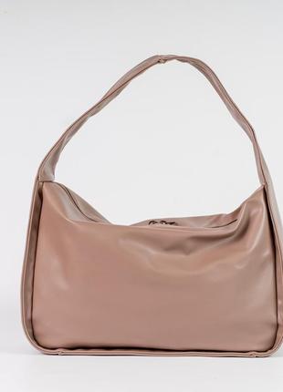Жіноча сумка пудрова сумка середнього розміру м'яка сумка багет на плече1 фото
