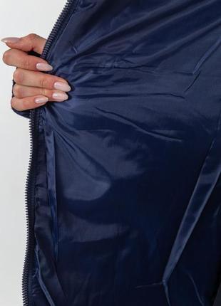 Куртка женская однотонная, цвет темно-синий4 фото