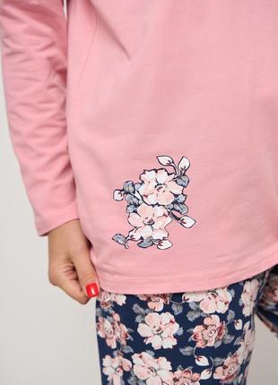 Пижама женская с штанами в цветочек размер 2xl, 3xl, 4xl, 5xl5 фото
