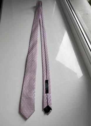 Мужская узкая кроветка розовая в горошек галстук m&amp;s limited4 фото