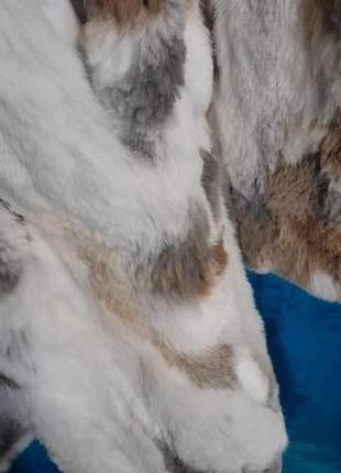 Шуба белый кролик натуральный под полярную лисицу