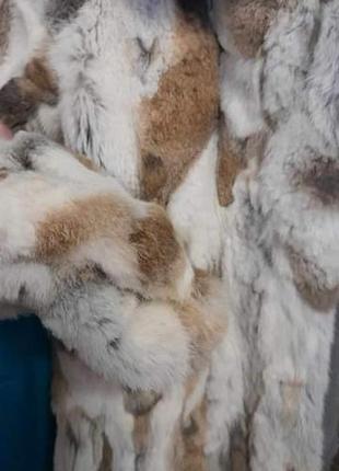 Шуба белый кролик натуральный под полярную лисицу